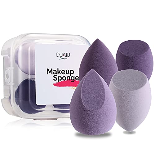 DUAIU 16Pcs Eyeshadow Brushes & 4Pcs Sponge Makeup Set Pink Bag