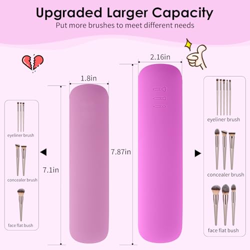 Portable Rose Silicone Makeup Organizers Anti-Shedding Brush Holder (Upgraded)