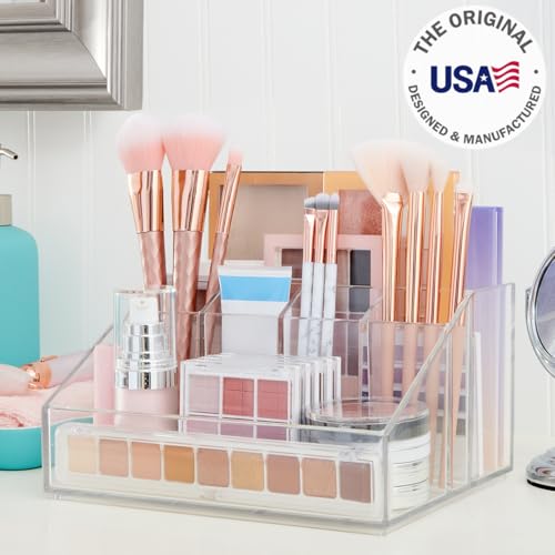 STORi Chloe Clear Plastic Stackable Makeup Brush Holder