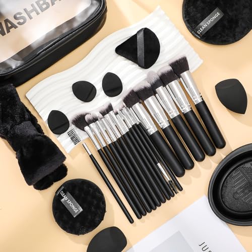 Professional 39-Piece Makeup Brush Set with Sponge & Storage Bag