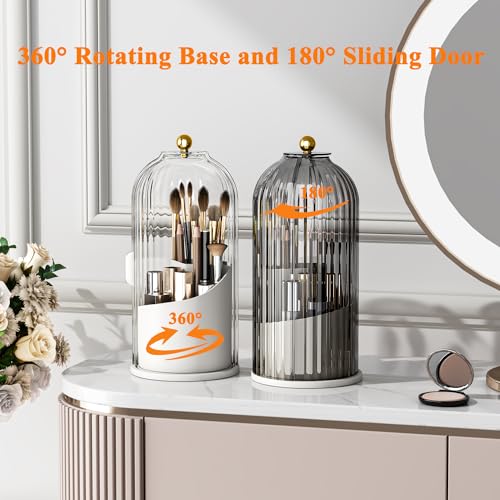360° Rotating Makeup Brush Holder for Bathroom Vanity