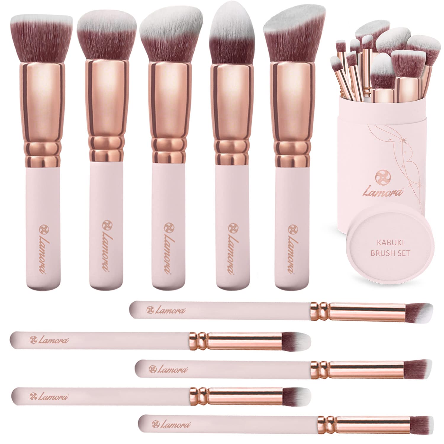 Kabuki Brush Set - 10-Pc Collection for Liquid, Cream & Mineral Products