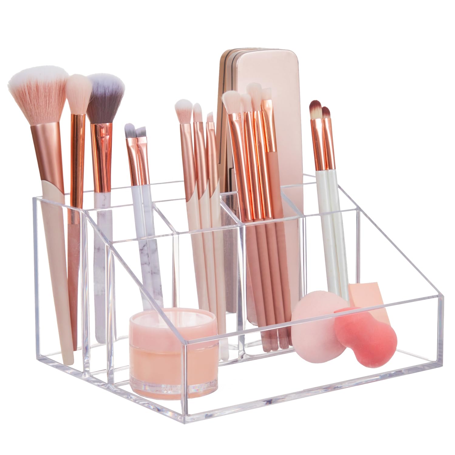 STORi Chloe Clear Plastic Stackable Makeup Brush Holder