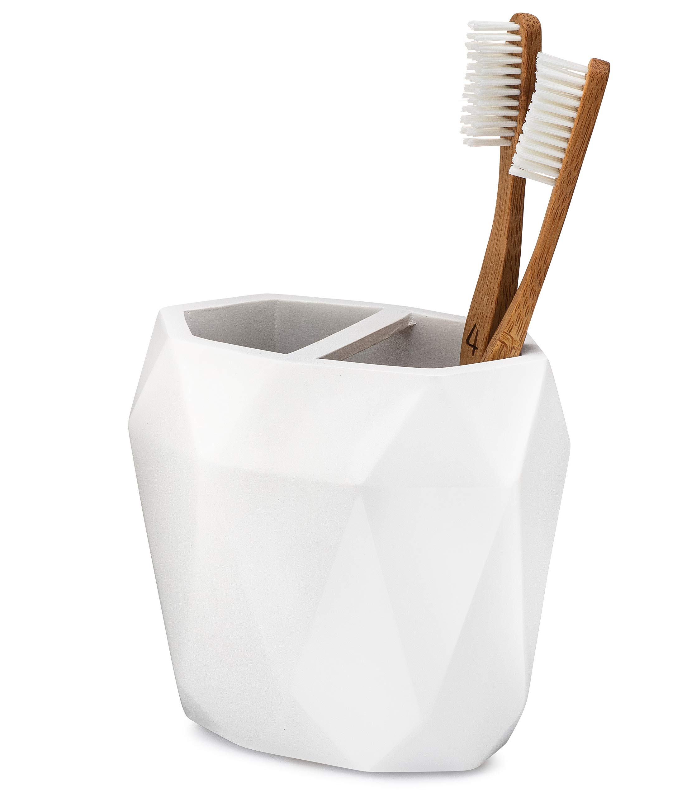 Essentra Home Modern White Toothbrush Holder