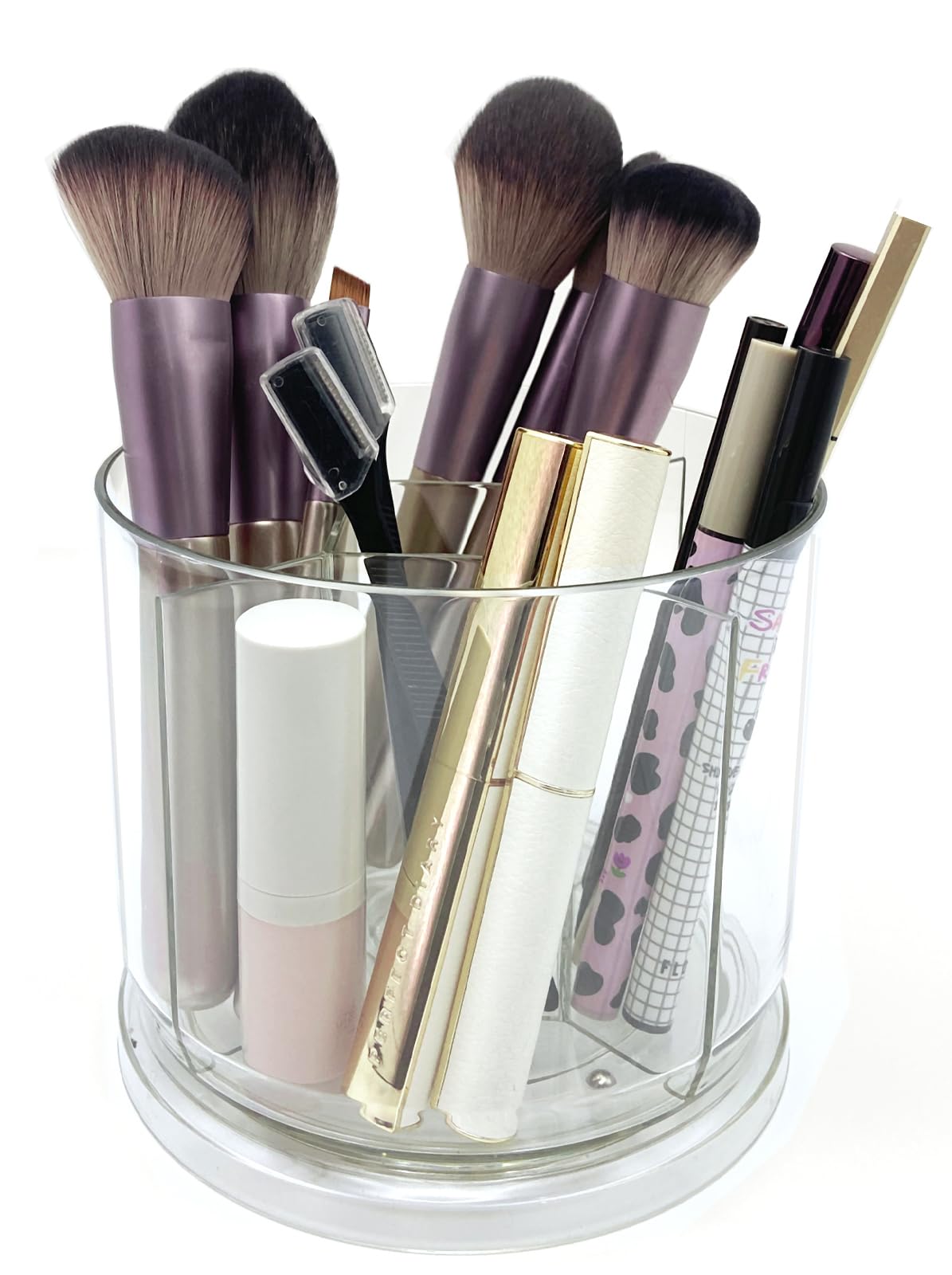 Vanity Makeup Brush Holder with 360 Rotation Organizer